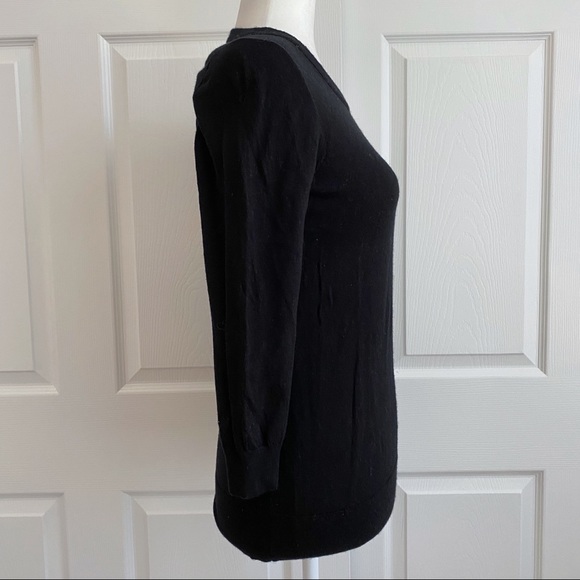 J Crew Black Crew Neck Marino Wool Sweater - Picture 2 of 7